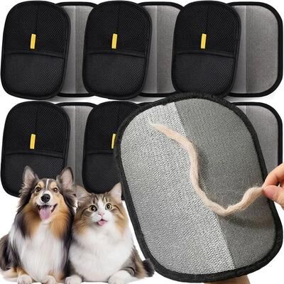 Inspired Living Premium Pet Hair Remover Gloves & Deshedding Brush Glove Kit All Surface Pet Grooming Gloves For Cats & Dogs 5pcs