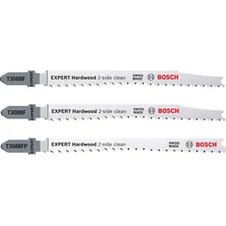 Bosch EXPERT ‘Hardwood 2-side clean‘ Stichsägeblatt-Set, 2-tlg., T308BF/BFP. Für Stichsägen - 2608900549