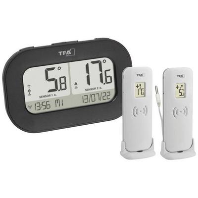 TFA Dostmann DOUBLE-CHECK Funk-Thermometer digital Schwarz 30.3073.01