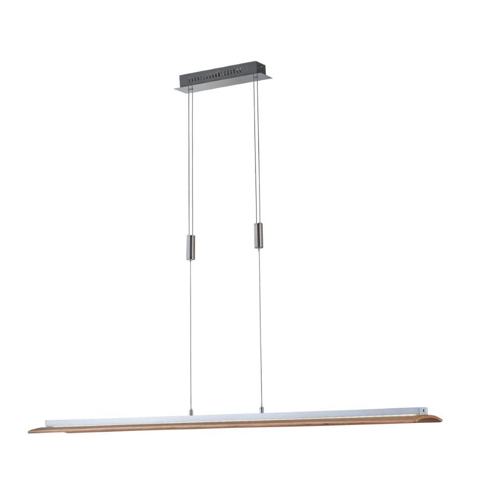 Fischer & Honsel Shine-Wood LED Hanglamp in Zilver en Hout