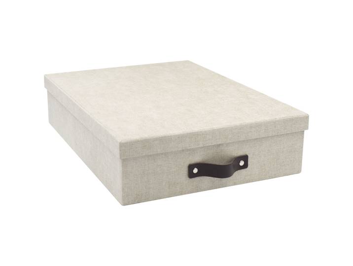 Aufbewahrungsbox Bigso Box Beige Leder/Papier B 26 T 35 cm - Material: Papier/Leder - Aufbewahrungsbox