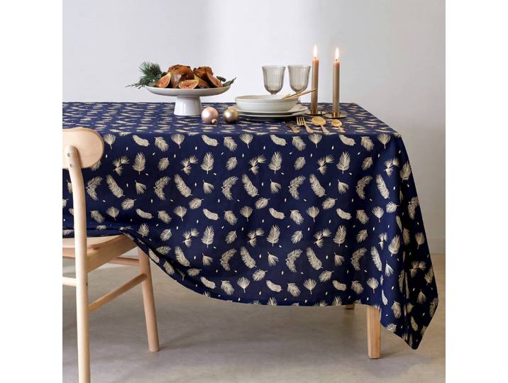 Nappe imprimée feuillage doré - Blancheporte