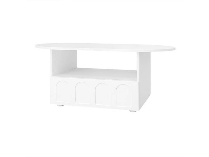 Rutaqian Couchtisch Sofatisch, Wohnzimmertisch, Beistelltisch mit Schubladen, 100×60cm, (1-St), Mode Design, für Wohnzimmer, wolkenförmiger, Stauraum, Weiß