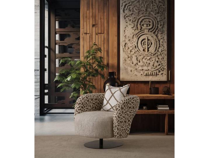 Xlmoebel Loungesessel Stilvoller Beiger Stoffsessel für Ihr Wohnzimmer (Loungesessel), Made in Europa
