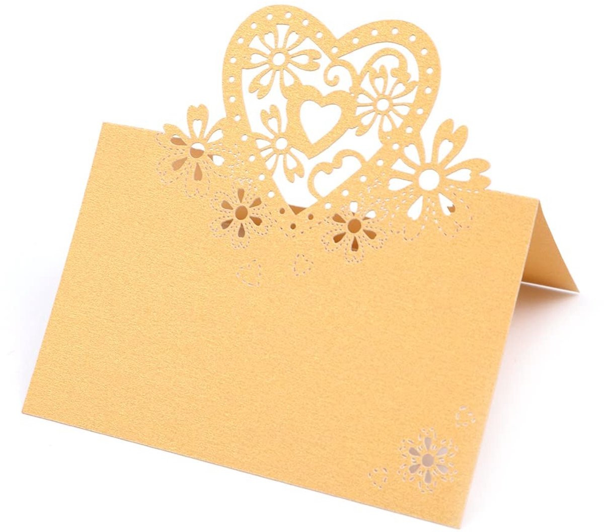 VT Goods Hartvormige tafelnummer decoratie - Goud - Set van 20 stuks