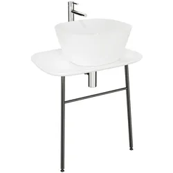 VitrA Plural Waschtisch-Unterbau 62561 68,5 x 49 x 66 cm, flach, wandgebunden, Platte edelweiß