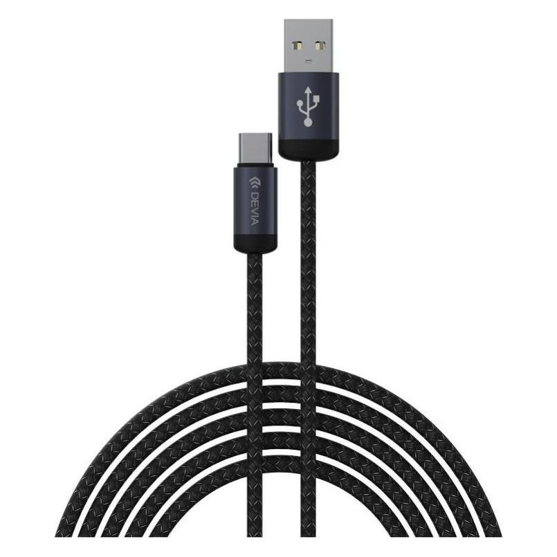 Devia Kabel Gracious EC649 USB - USB-C 1,0 m 2A schwarz (1 m, USB 2.0, 10 W) (52272854)
