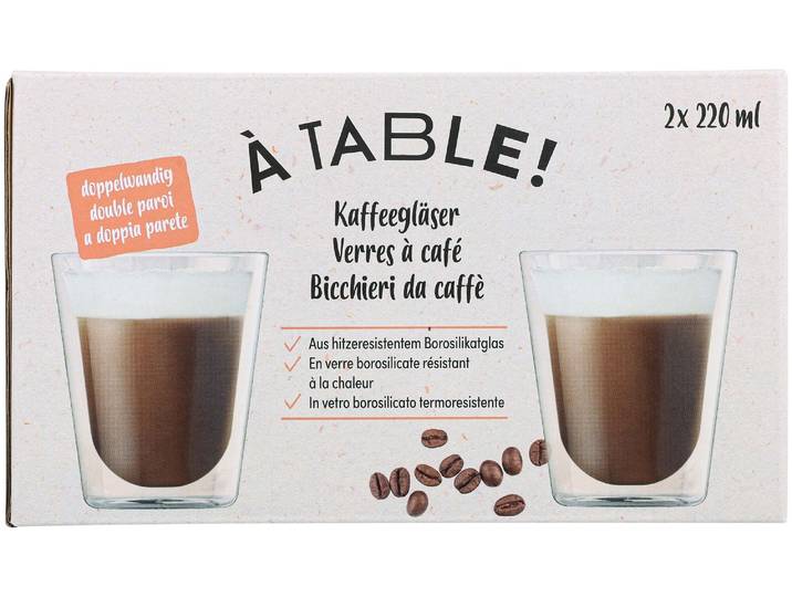 À Table! Kaffeeglas Doppelwand 2x220ml