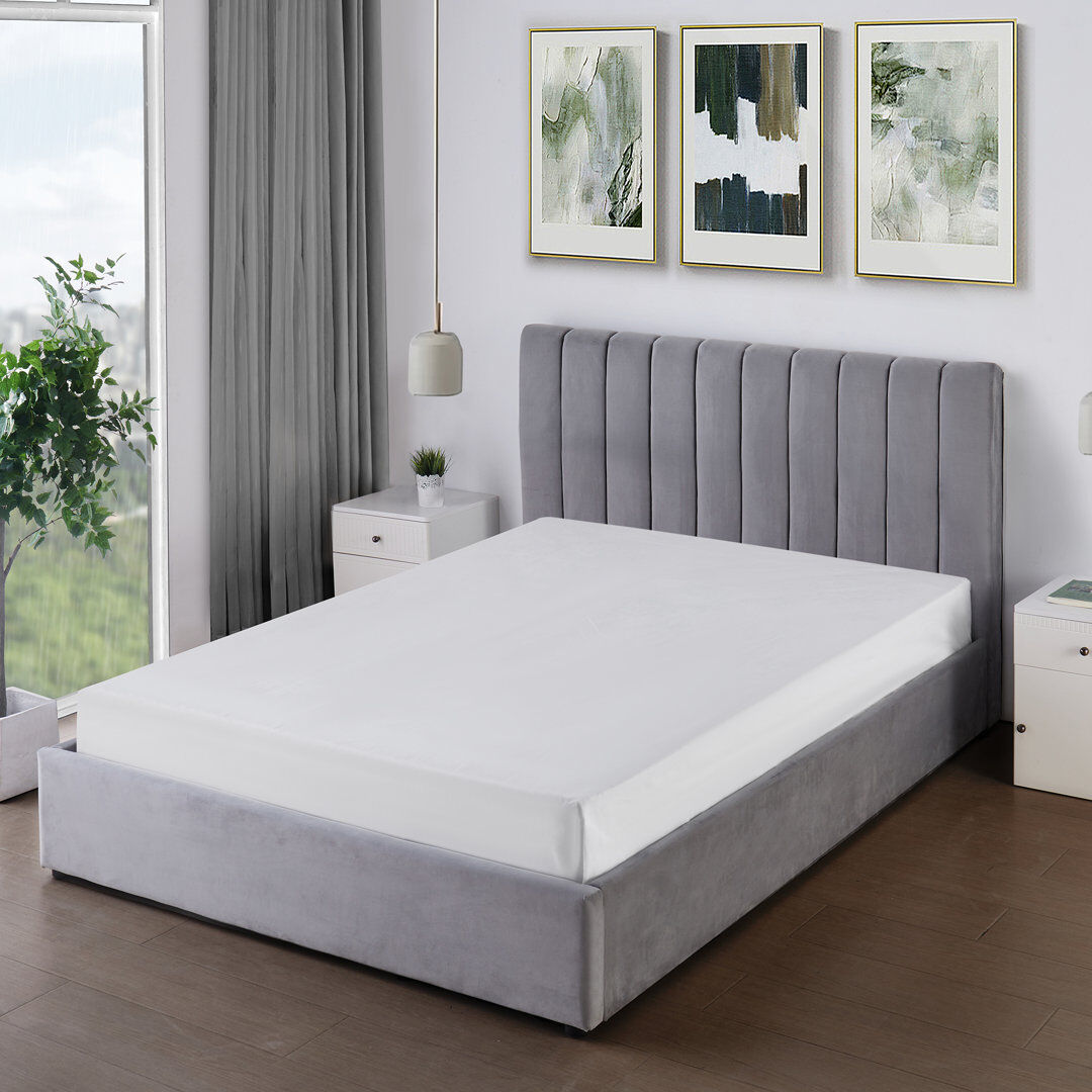 Latitude Run Evelynne Fabric Ottoman Bed Frame with Storage - Grey Kingsize (5')