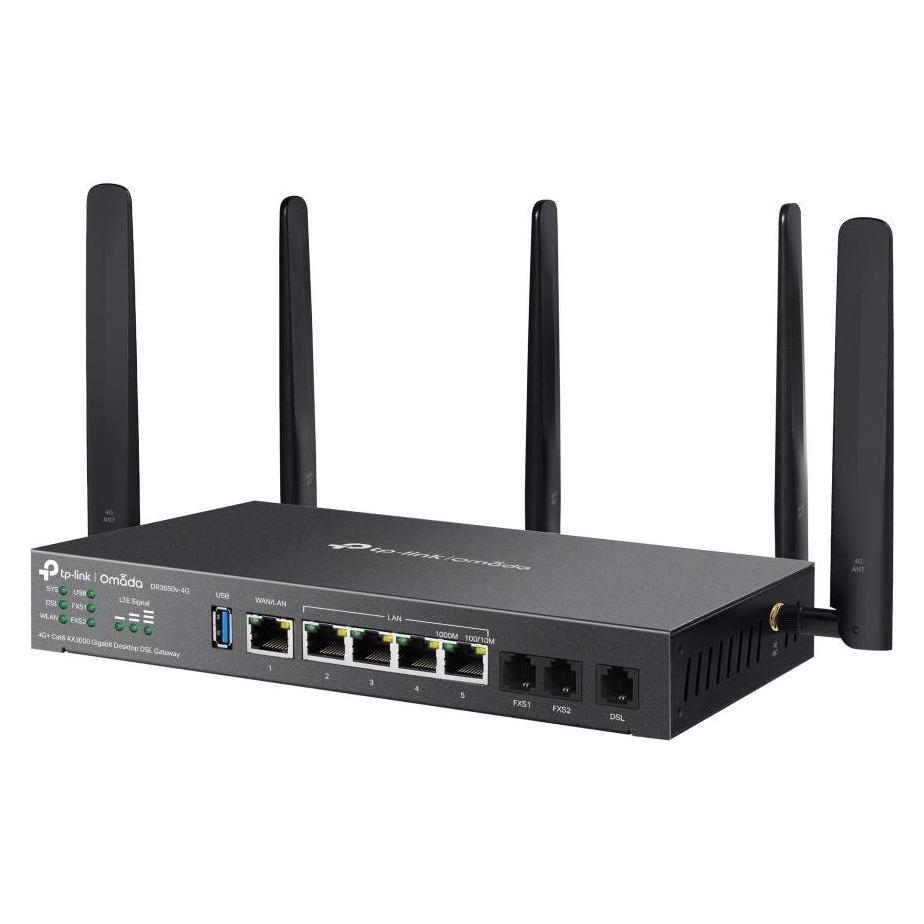 TP-Link 4G+ Cat6 AX3000 Wi-Fi 6 Gigabit Desktop DSL Gateway, Omada (425374)