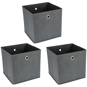 Ideen-mit-Herz Aufbewahrungskorb 013581-03, 27 L, Set, 30 x 30 x 30 cm, Stoff, grau, 3 Stück