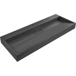 HÄNGEWASCHBECKEN Schwarz 120/46 cm Mineralguss Quenko
