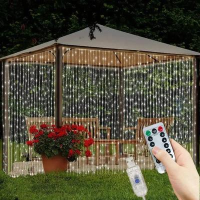 Uplift Picks 3M 4M 6M USB LED Curtain Fairy Lights With Remote 8 Modes white Light 300led 3m(w) X 3m(h)