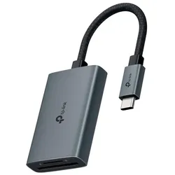 TP-Link UA440C USB3.0 Typ-C an SD & MicroSD 3.0 Kartenleser Silber (USB 3.0, USB-C), Speicherkartenlesegerät, Grau, Schwarz, Silber
