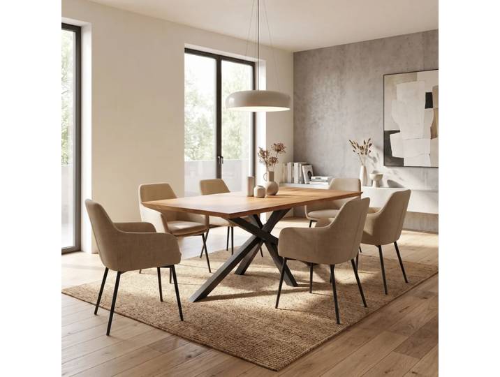 Table Slant en bois massif 120x100 cm Bois de chêne massif