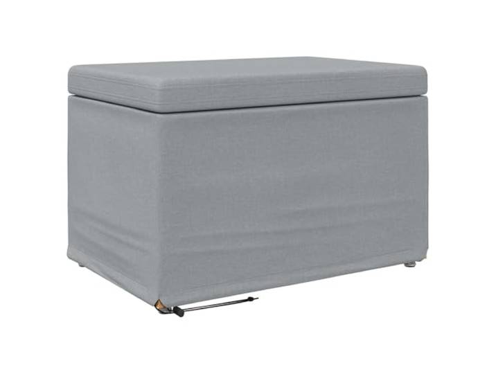 Makastle Hocker Hellgrau 61 x 41 x 40 cm Stoff und Pressholz