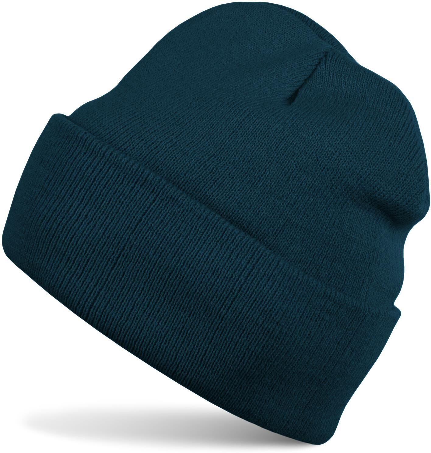 Strickmütze STYLEBREAKER "Winter Strickmütze mit Krempe", Herren, blau (petrol, blau), Obermaterial: 100% Polyacryl PAN., Modisch, Mützen Strickmütze