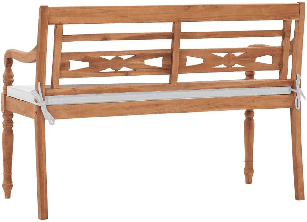 vidaXL Banc Batavia avec coussins 120 cm Teck