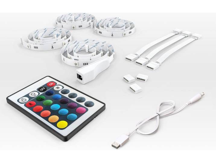 LED Streifen 2 m - dimmbar, für TV, Fernbedienung, Farbwechsel, RGB