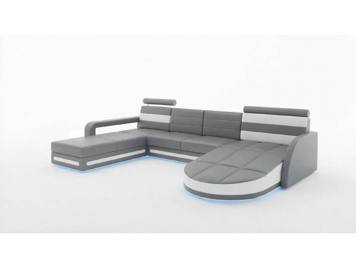 JVmoebel Wohnlandschaft Schwarze Eckcouch mit LED-Funktion und USB-Anschlüssen, Made in Europa