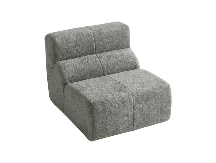 Fauteuil lounge rétro chic en velours gris doux, confort nuage
