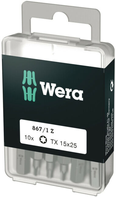 Wera 867/1 DIY Embouts TX, TX 15 x 25 mm, 10 pièces (05072407001)