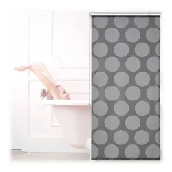 relaxdays Duschrollo mit grauen Punkten 80 x 240 cm grau, 80 cm