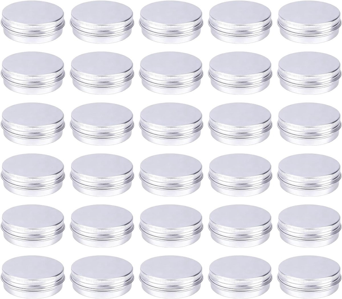 Set van 30 aluminium salve boxen voor cosmetica