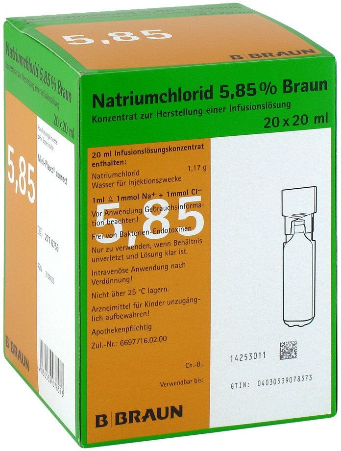 Natriumchlorid 5,85% Braun Mpc Infusionslsg.-konz.