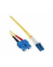 InLine Patch-Kabel LC Single-Modus M bis SC M 7.5 m Glasfaser 9/125 Mikrometer OS2 halogenfrei Gelb (88656T)