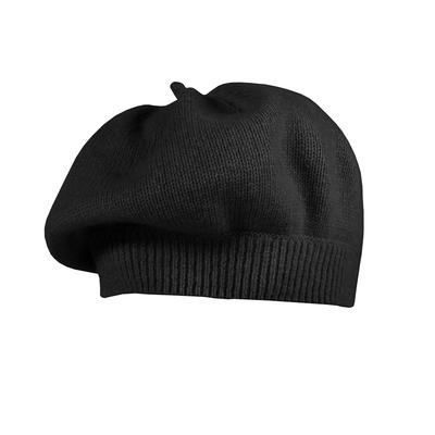 Strickmütze CAPO, Damen, schwarz, Strick, Kaschmirmischung, Mützen Strickmütze, Baskenform, Kaschmir-Wolle-Mischung, Damen