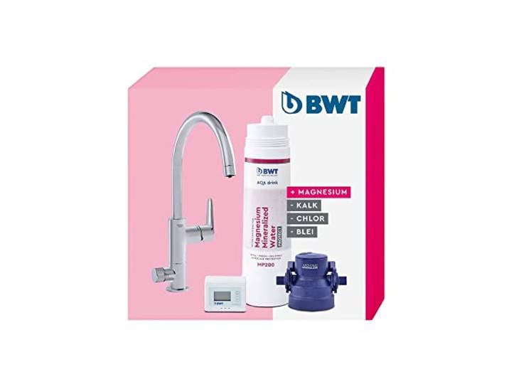 BWT Wasserfilter AQA Drink Pure Urban 2-Wege Wasserhahn mit C-Auslauf & Magnesium Filterkartusche Wasserfilter Trinkwasser Filtert Kalk, Chlor, Blei & Kupfer