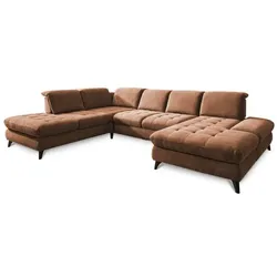 Wohnlandschaft Trento Stoff Gold Kupfer