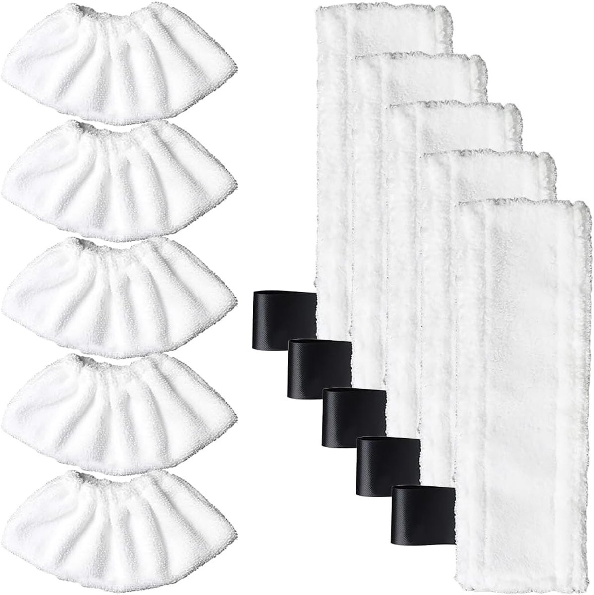 10-delige Stoomreiniger Accessoires Set met Vezelstof Reinigingsdoeken, Wit