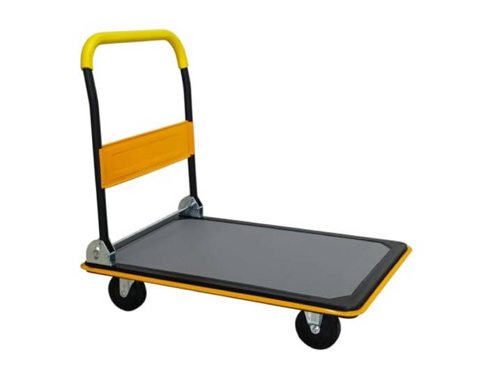 Flachbettwagen, zusammenklappbar, Plattformwagen mit 360-Grad-Schwenkrädern Faltbarer Allzweckwagen, Haushalts-Flachbettwagen zum Transportieren von Lasten (90 x 60 cm)