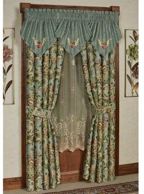 Touch of Class Calais Ascot Valance Teal 40 x 21, 40 x 21, Teal