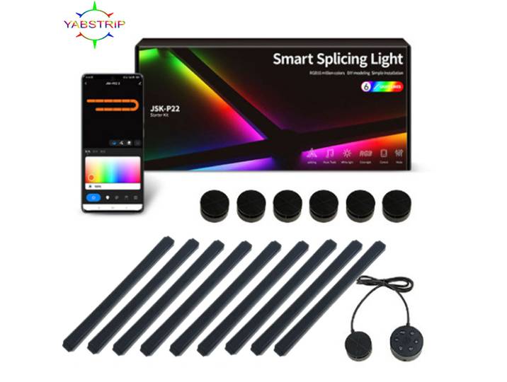 APP épissage intelligent RGB LED veilleuse bricolage mur intérieur décorer atmosphère lumière LED créatif capteur de son LED lumière quantique