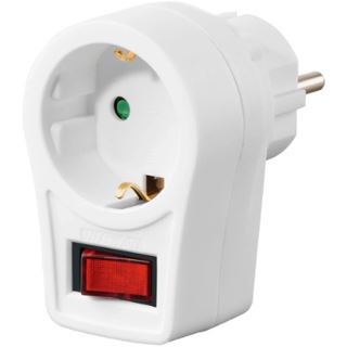 0.00m Hama Strom Steckdose mit Schalter Weiß 1 (223212)