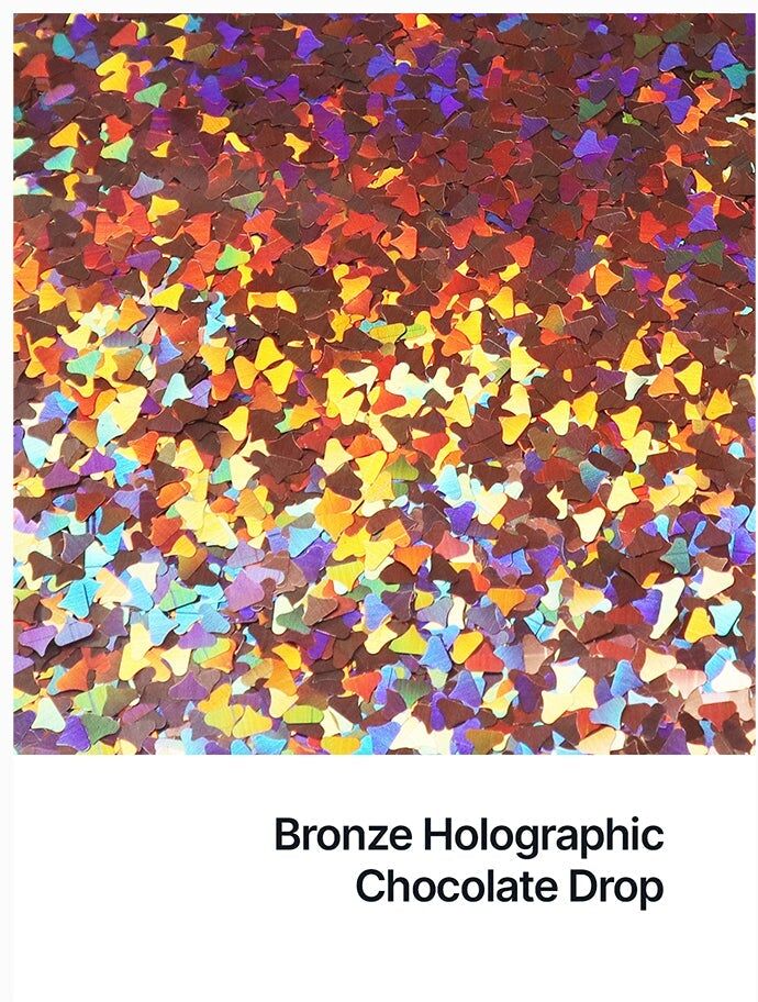 Hemway Shaped Ultra Sparkle Glitter   Chocolate Drop   Cosmetic, Festival, Crafts - Bronze Brown - Shaped 50g