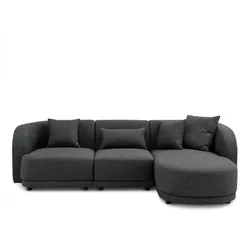 Ecksofa 260x165x72 dunkelgrau JONAH