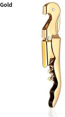 Inspire Daily Merch Stainless Steel Wine Opener Professional Double Hinge Corkscrew For Waiters, Bartenders, And Restaurant Staff gold
