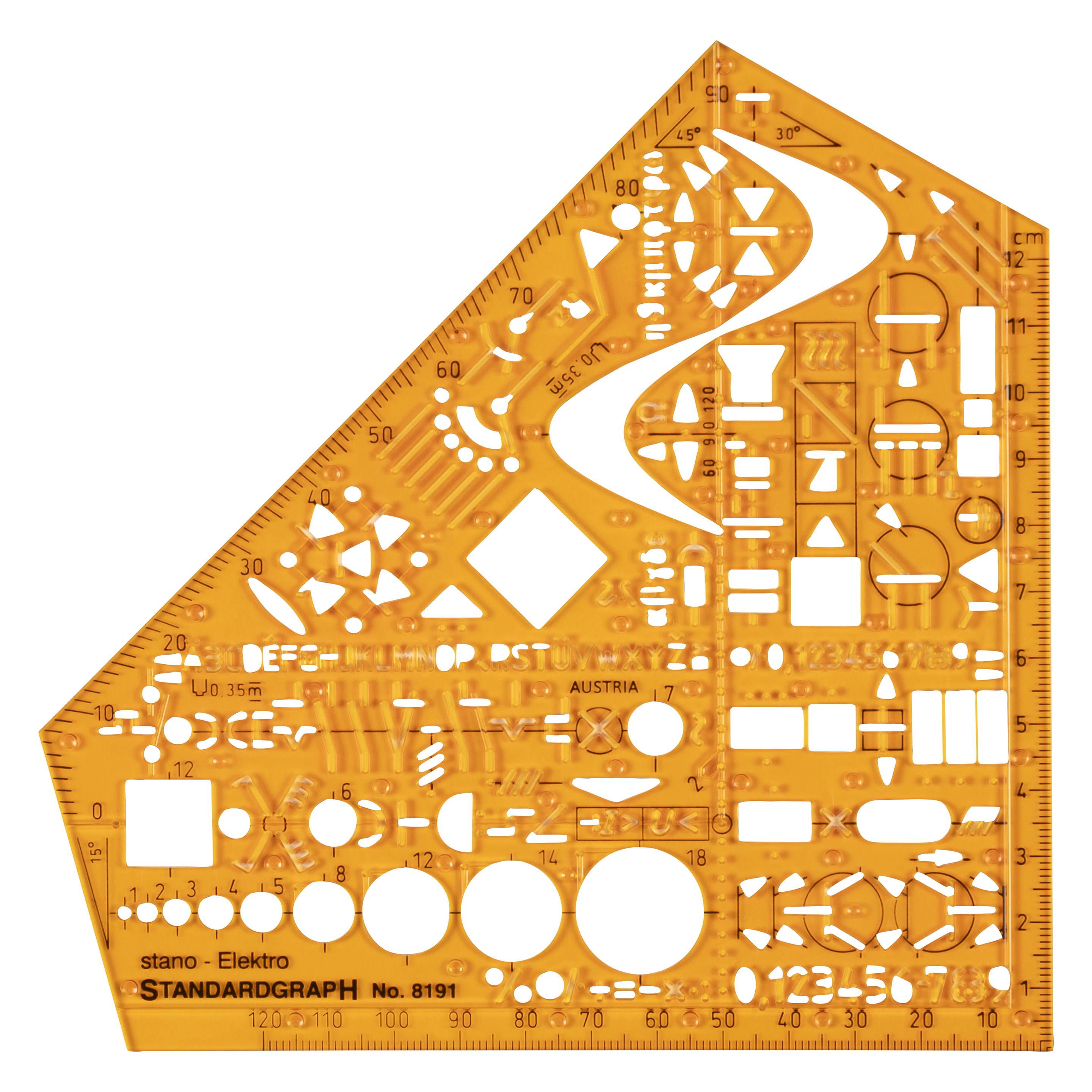 Standardgraph Schablone Schul-Winkel orange (15.50 cm, Kunststoff) (8191)