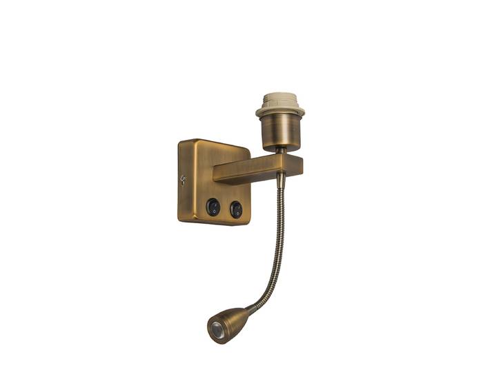 Applique murale bronze avec LED et bras de lecture - Brescia