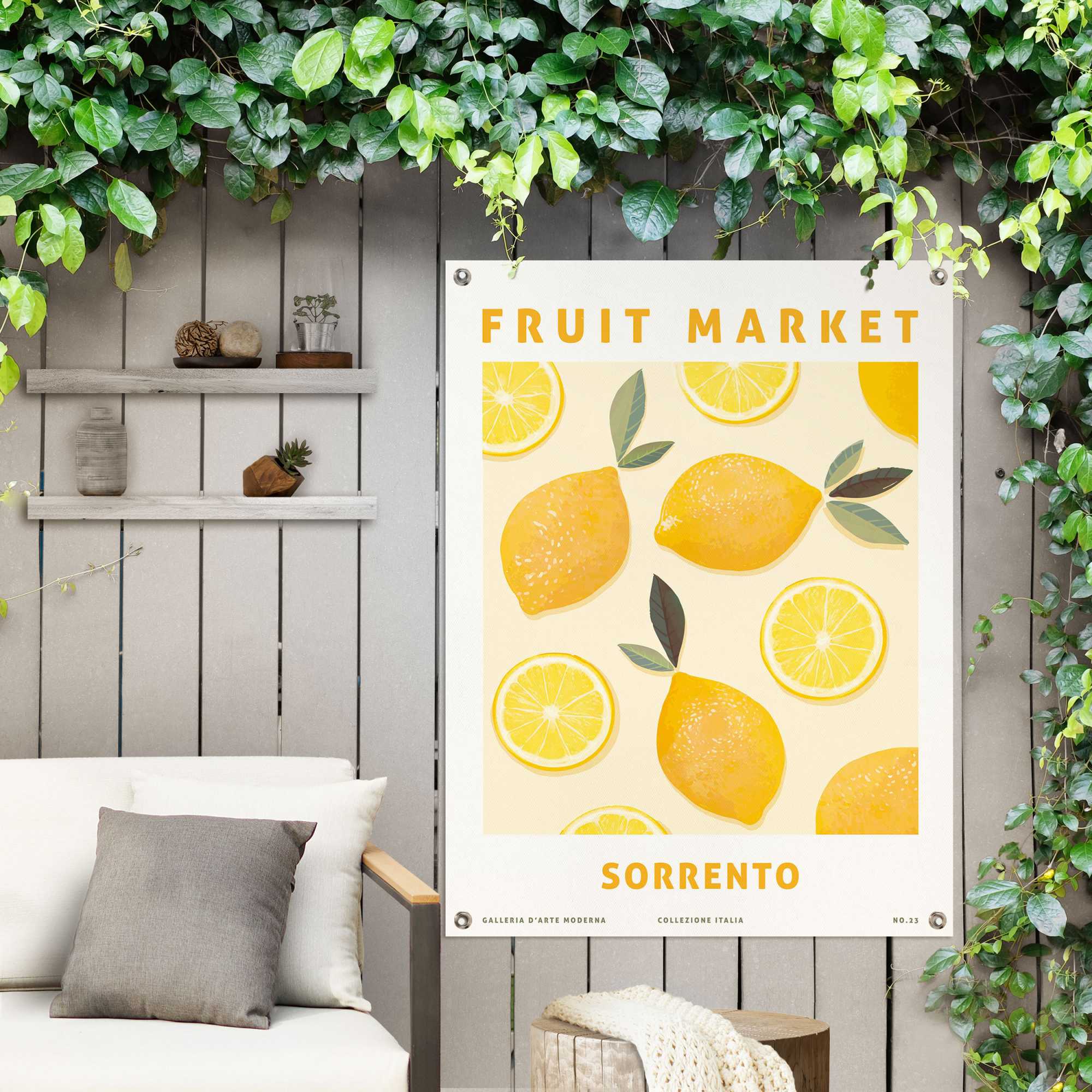 Reinders! Poster REINDERS "Zitronen", gelb (farbe bild(er): gelb), B:60cm H:80cm T:0,1cm, Leinwand, Bilder, Poster, Outdoor für Garten oder Balkon farbe bild(er): gelb B/H/T: 60cm x 80cm x 0,1cm