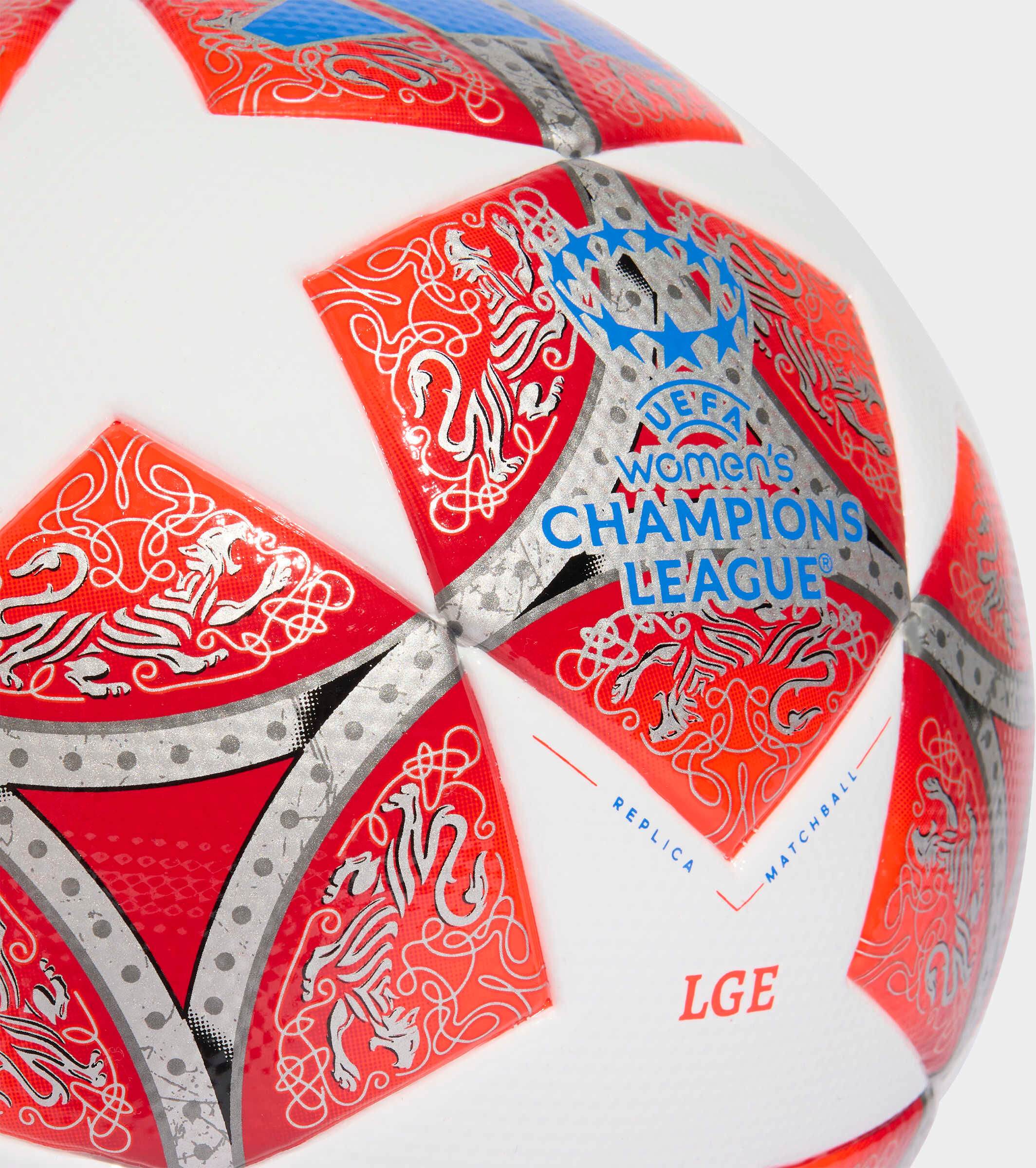 Fußball ADIDAS PERFORMANCE "UEFA WOMENS CHAMPIONS LEAGUE LEAGUE" Gr. 5, rot (weiß, scarlet), Bälle, 5, 0,4 g, Synthetik, Damen Champions League, B:22,3cm H:17,3cm T:22cm