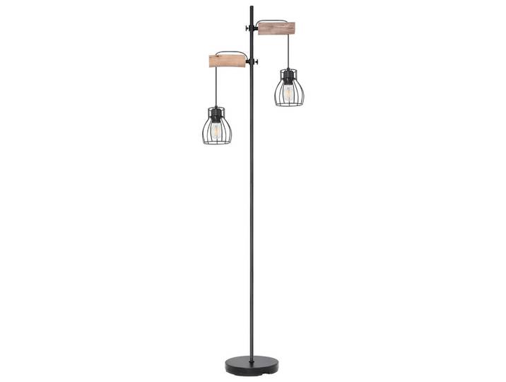 Stehleuchte Mina, Schwarz, Holz, Metall, 168 cm, mit Schalter, Lampen & Leuchten, Innenbeleuchtung, Stehlampen, Stehlampen