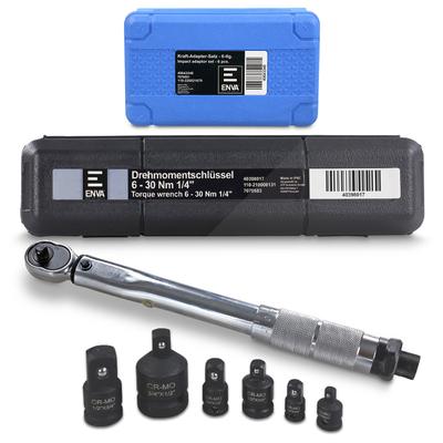 Enva Drehmomentschlüssel - 6 - 30 Nm - 1/4 + Adapter-Satz - 6-tlg. [Hersteller-Nr. 40792576]