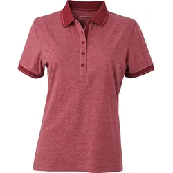 James & Nicholson Damen Jersey Melange Polo JN705 wine melange/wine L