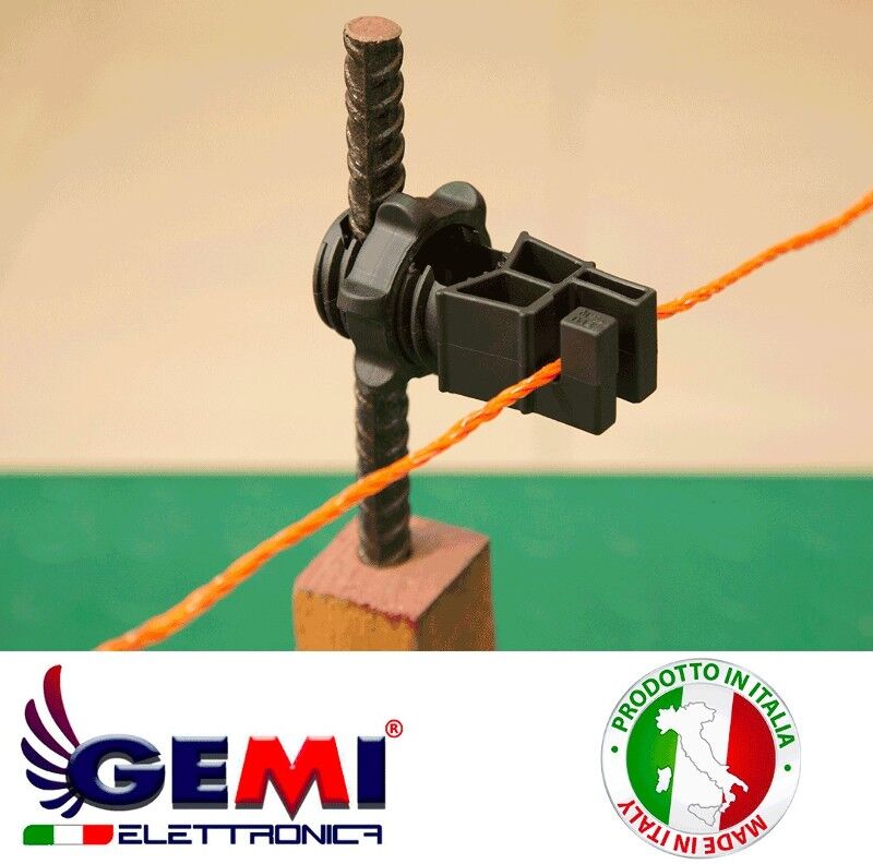 Gemi Elettronica Electric Fencing Insulators 100 Pcs For Metal Posts, Heavy-duty For Electric Fence / Electrified Fence For Horses Cattle Pigs Gemi