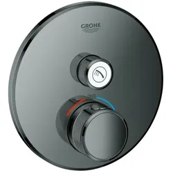 Grohe Grohtherm Smartcontrol Fertigmontageset 29118A00 hard graphite, rund, UP-Thermostat, 1 Absperrventil
